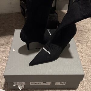 Black and White Textured Recycled Knit Shoes